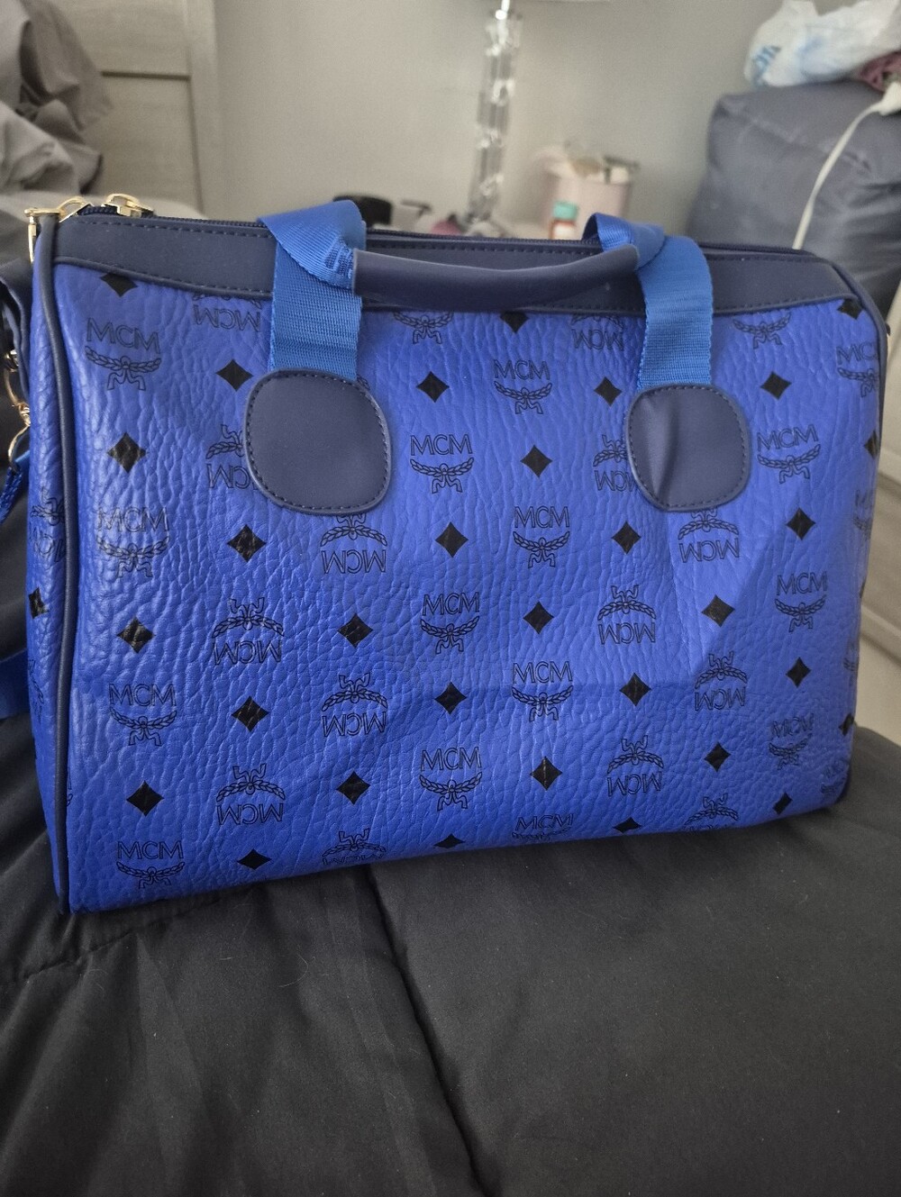 Designer Inspired Blue Bag With Removable Strap
